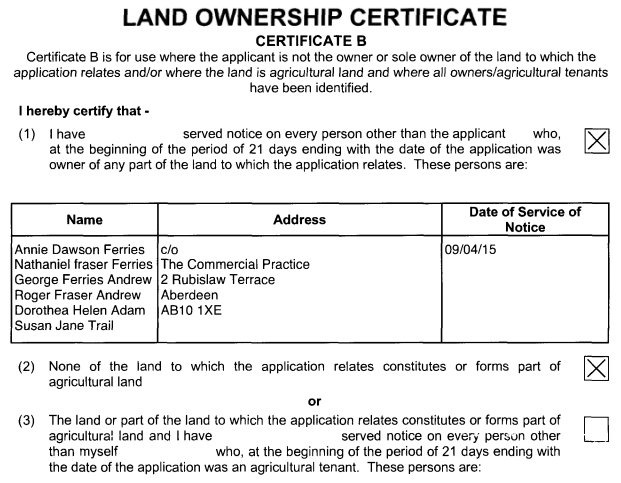 Land Ownership Cert